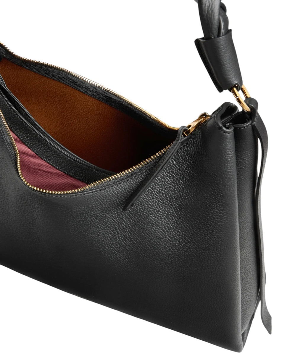 Sac Boheme Medium en cuir Double avec poignée tressée