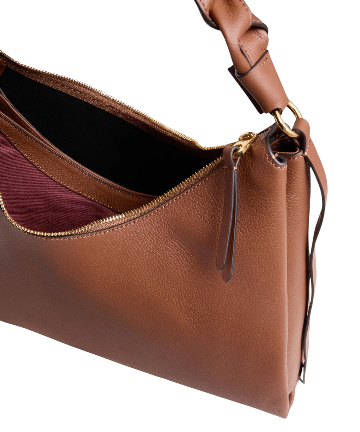 Sac Boheme Medium en cuir Double avec poignée tressée