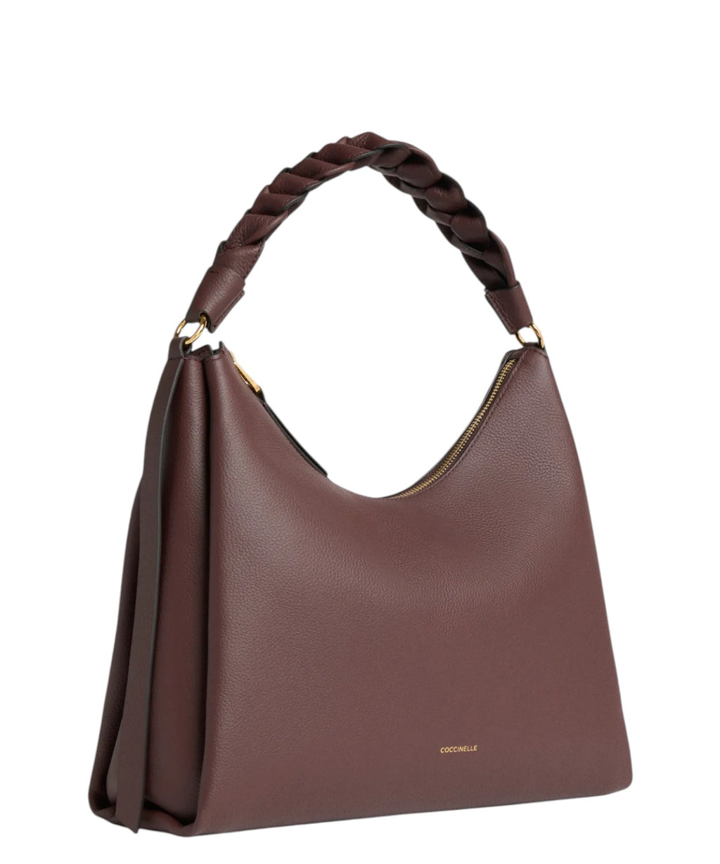 Sac Boheme Medium en cuir Double avec poignée tressée
