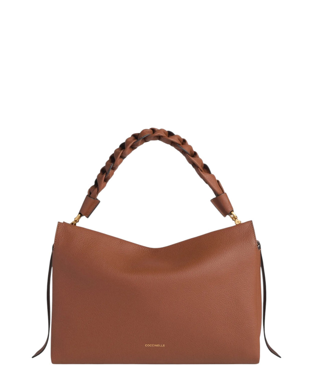 Sac Boheme Medium en cuir Double avec poignée tressée
