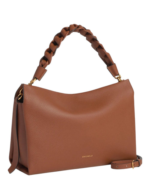 Sac Boheme Medium en cuir Double avec poignée tressée