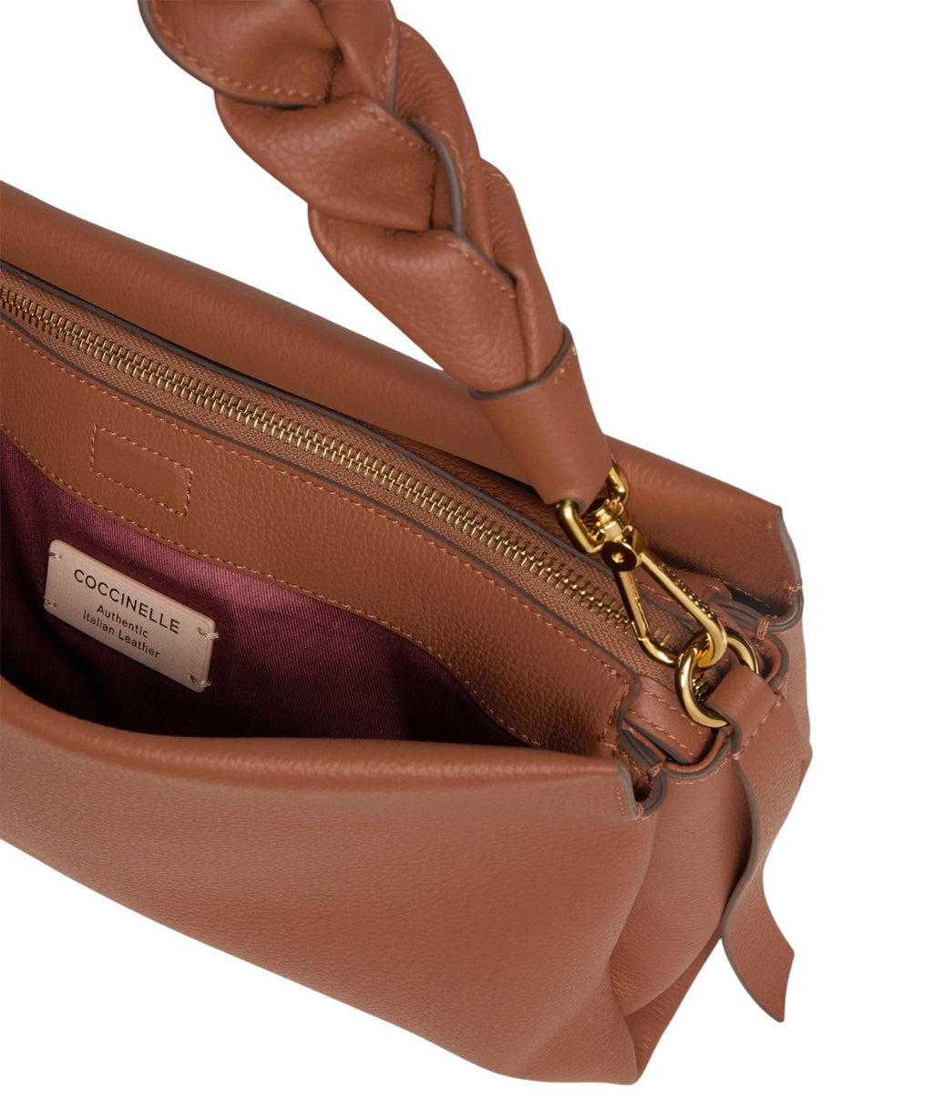 Sac Boheme Medium en cuir Double avec poignée tressée