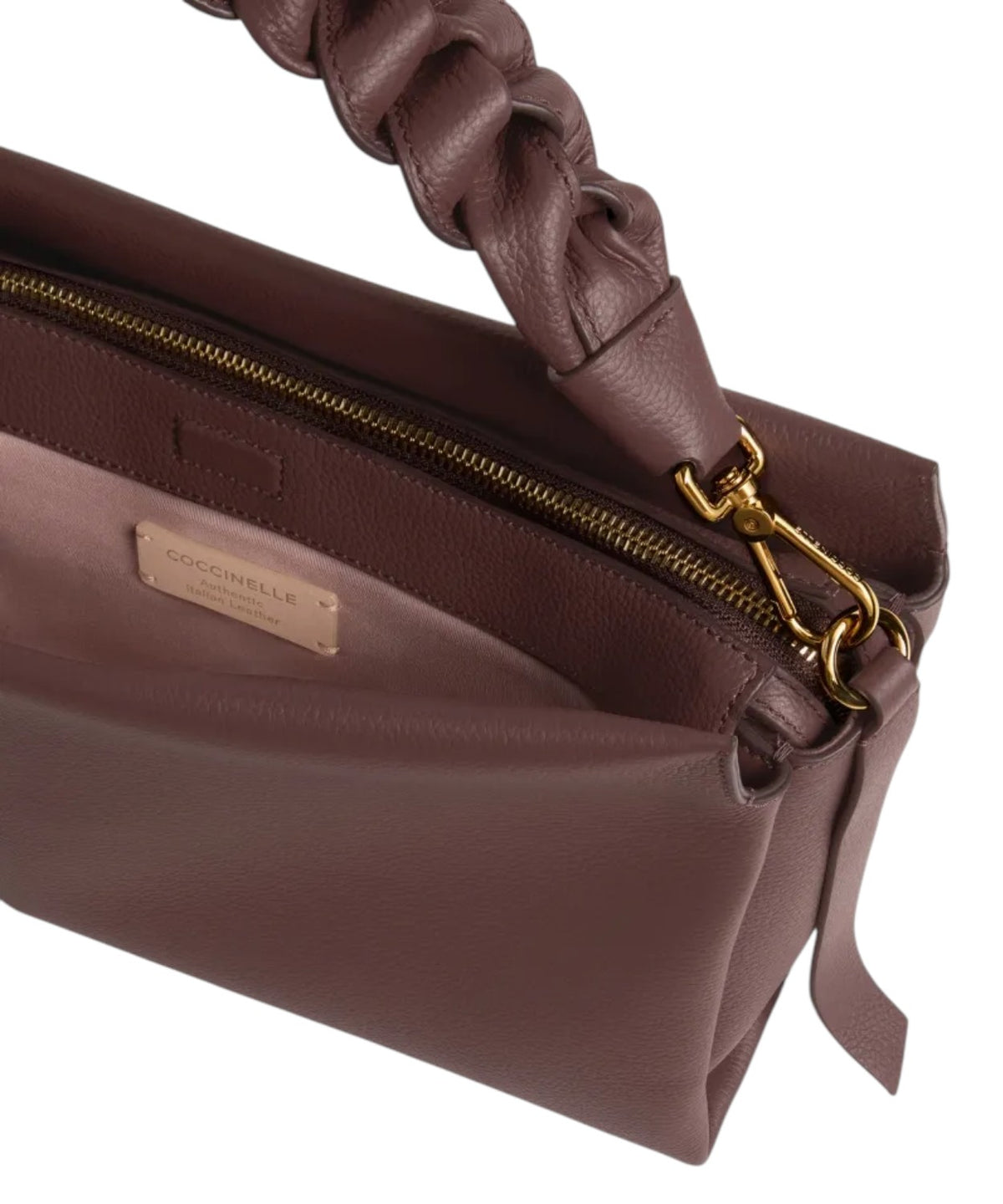 Sac Boheme Medium en cuir Double avec poignée tressée