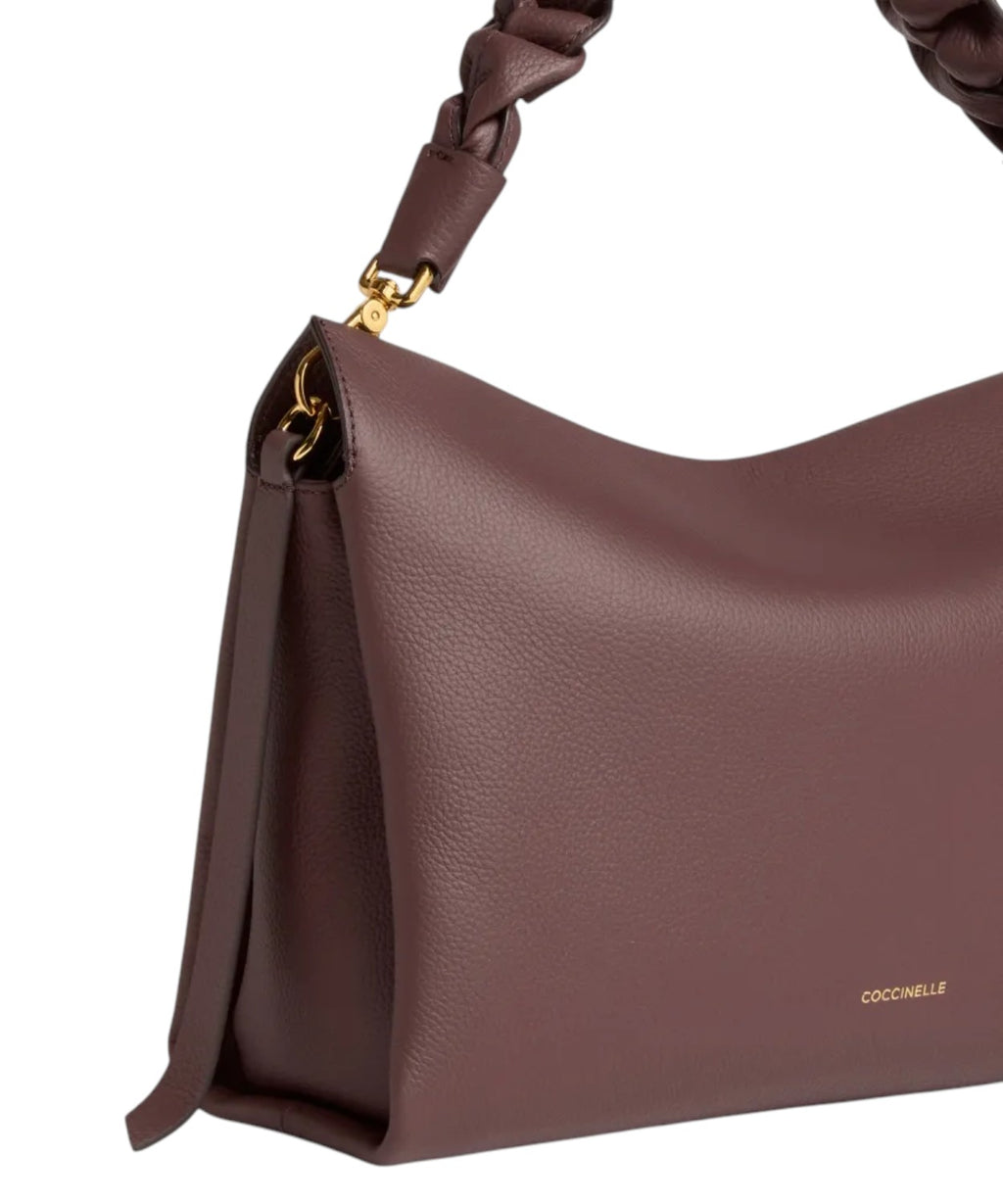 Sac Boheme Medium en cuir Double avec poignée tressée