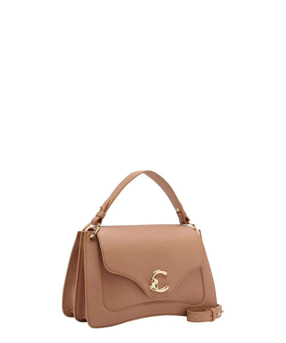 Borsa C-Me Medium in Pelle con Logo Coccinelle-Coccinelle-Borse a mano-Vittorio Citro Boutique