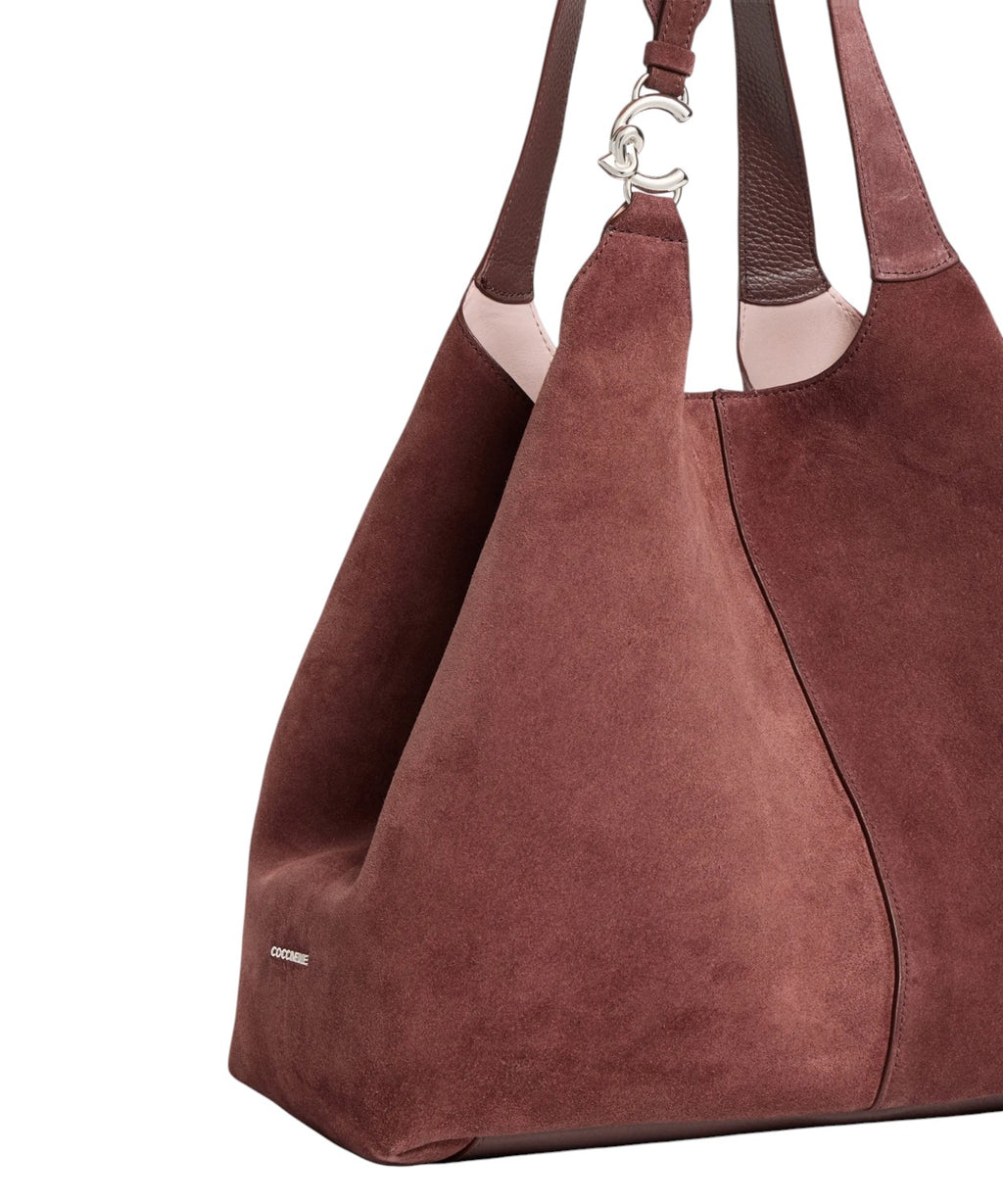 Coccinelle C-Easy Large en daim et cuir grainé