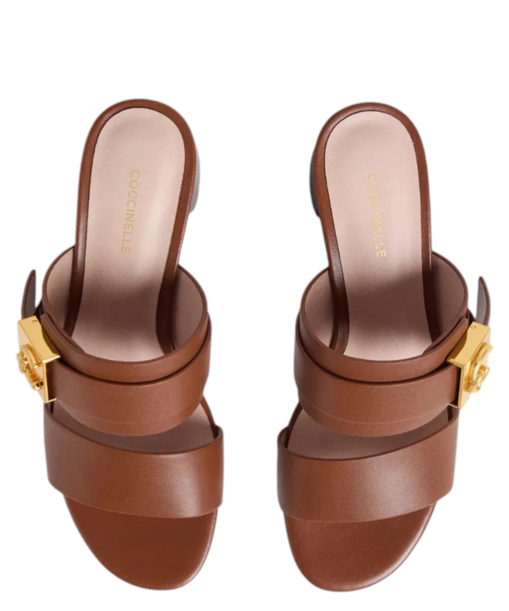 Sandales Coccinelle C-Me Lock en cuir avec talon
