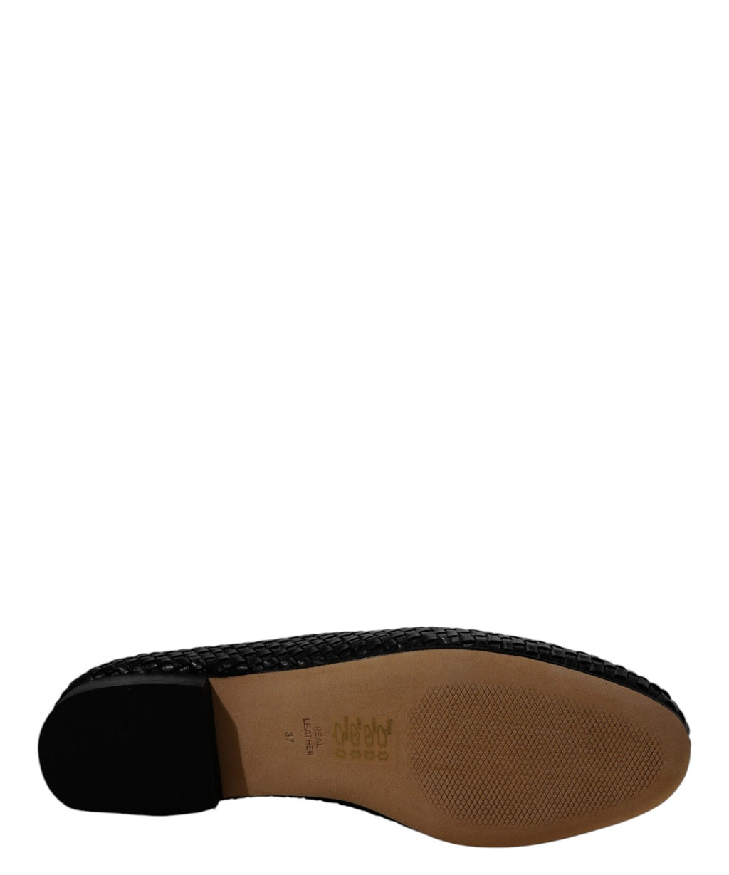 Mocassins en cuir tressé pour femme JVAM