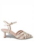 Sandali Oro Donna con Cinturino e Tacco Medio