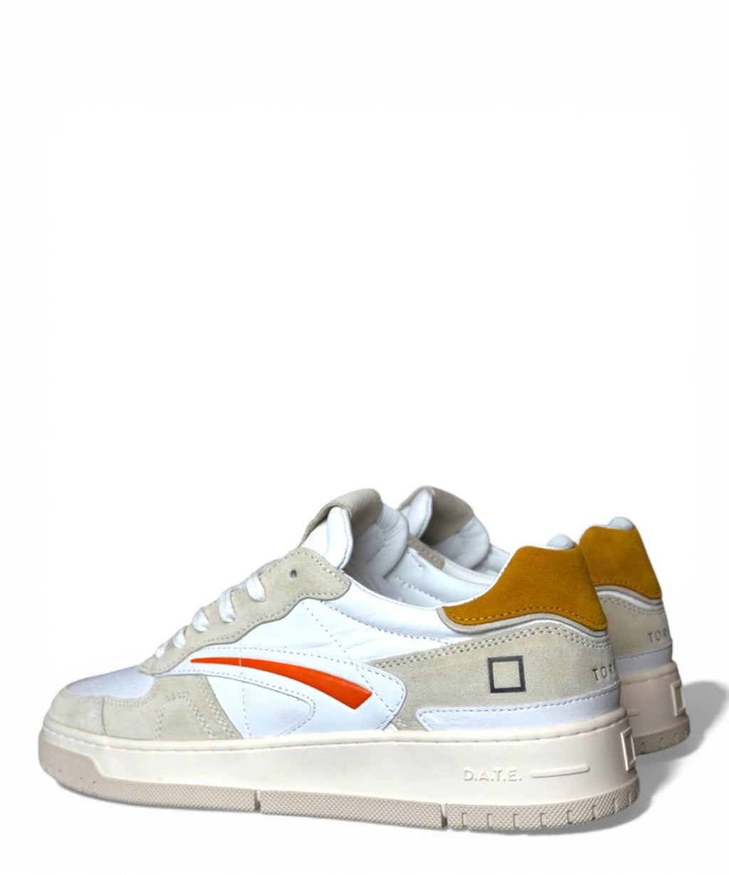 Sneakers D.A.T.E. Torneo Pure Calf Blanc Jaune