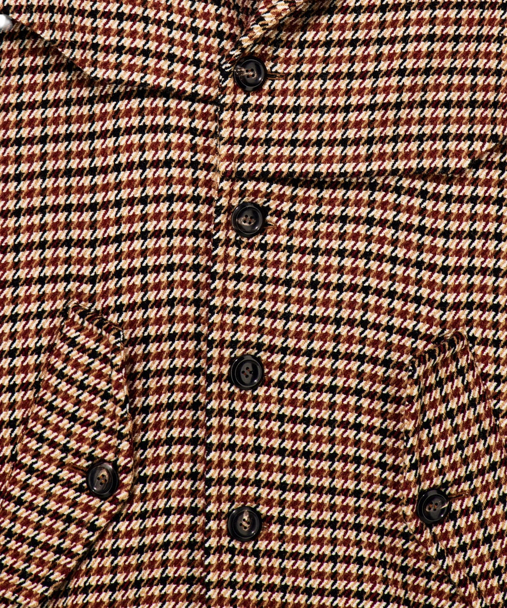 Caban Uomo in Lana Vergine Tweed Check Pied-de-Poule