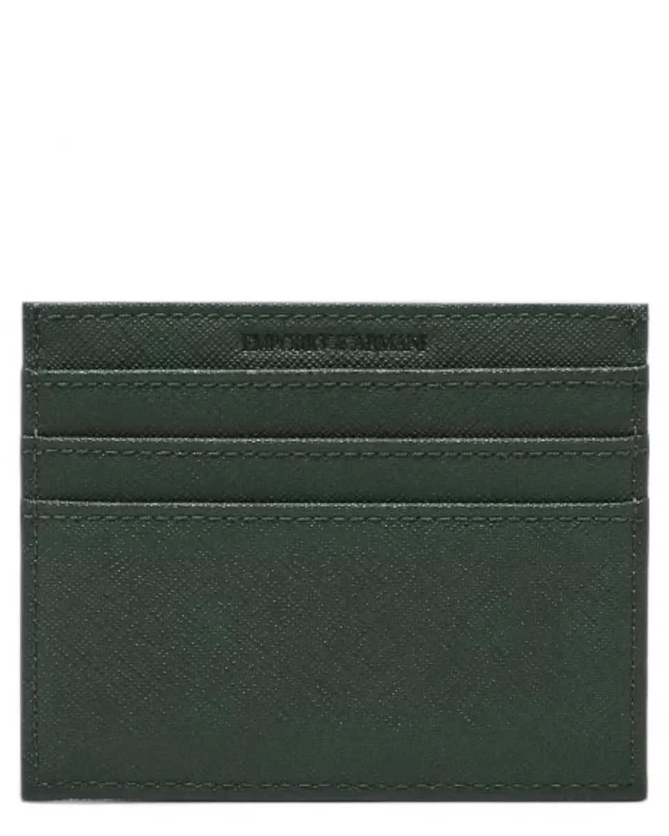 Portacarte in Pelle Rigenerata Saffiano con Logo Aquila-Emporio Armani-Portadocumenti-Vittorio Citro Boutique