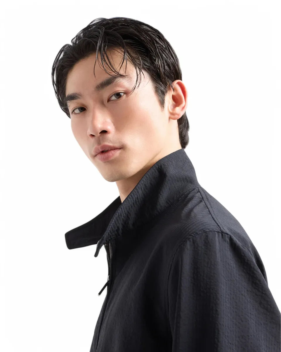 Blouson in Nylon Seersucker Leggero con Zip-Emporio Armani-Giacche-Vittorio Citro Boutique