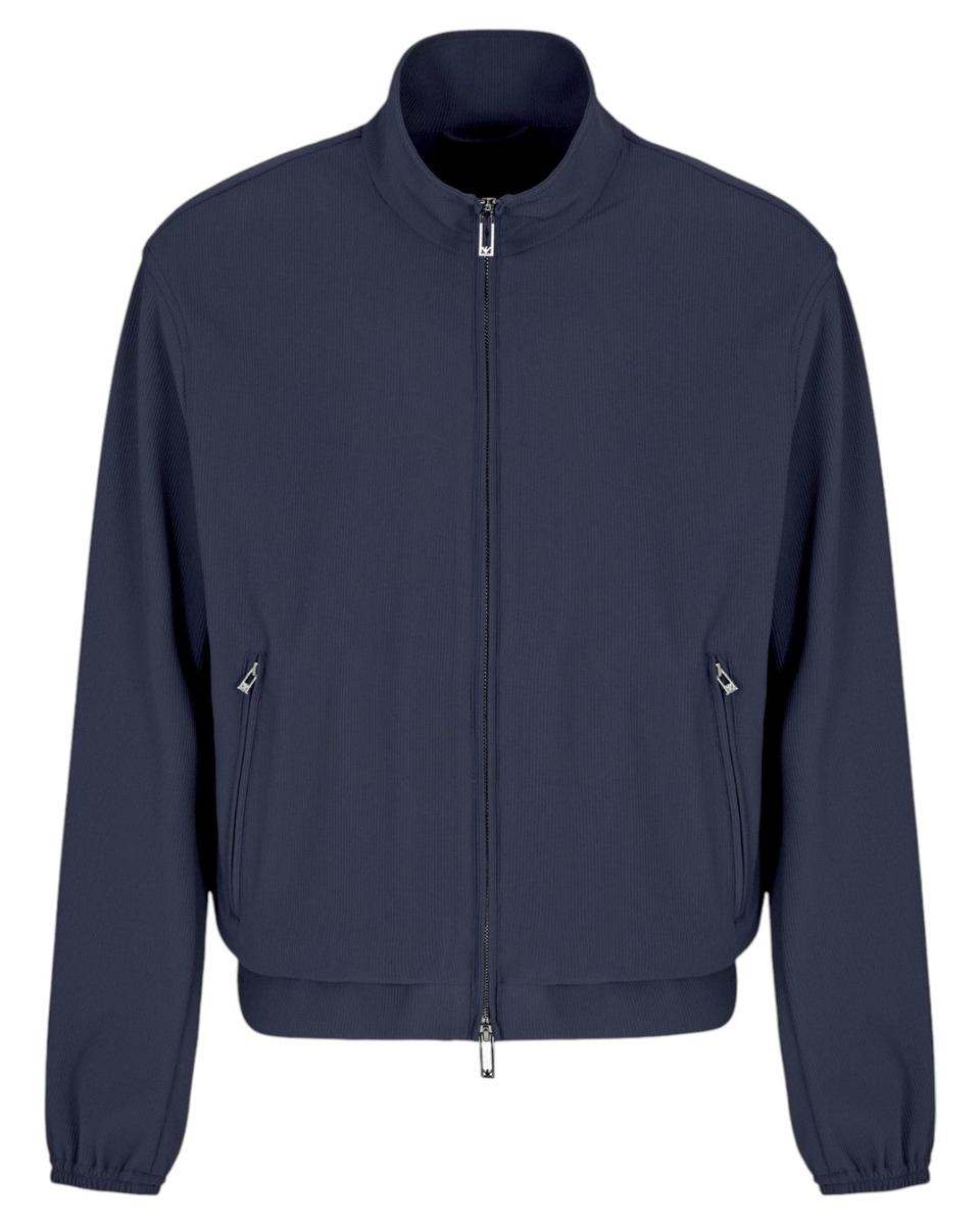 Blouson Full Zip in Nylon Stretch Effetto Canneté-Emporio Armani-Giacche-Vittorio Citro Boutique