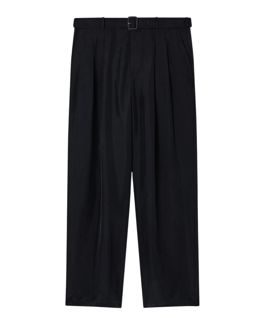 Pantalon Homme en Soie Habutai avec Pinces