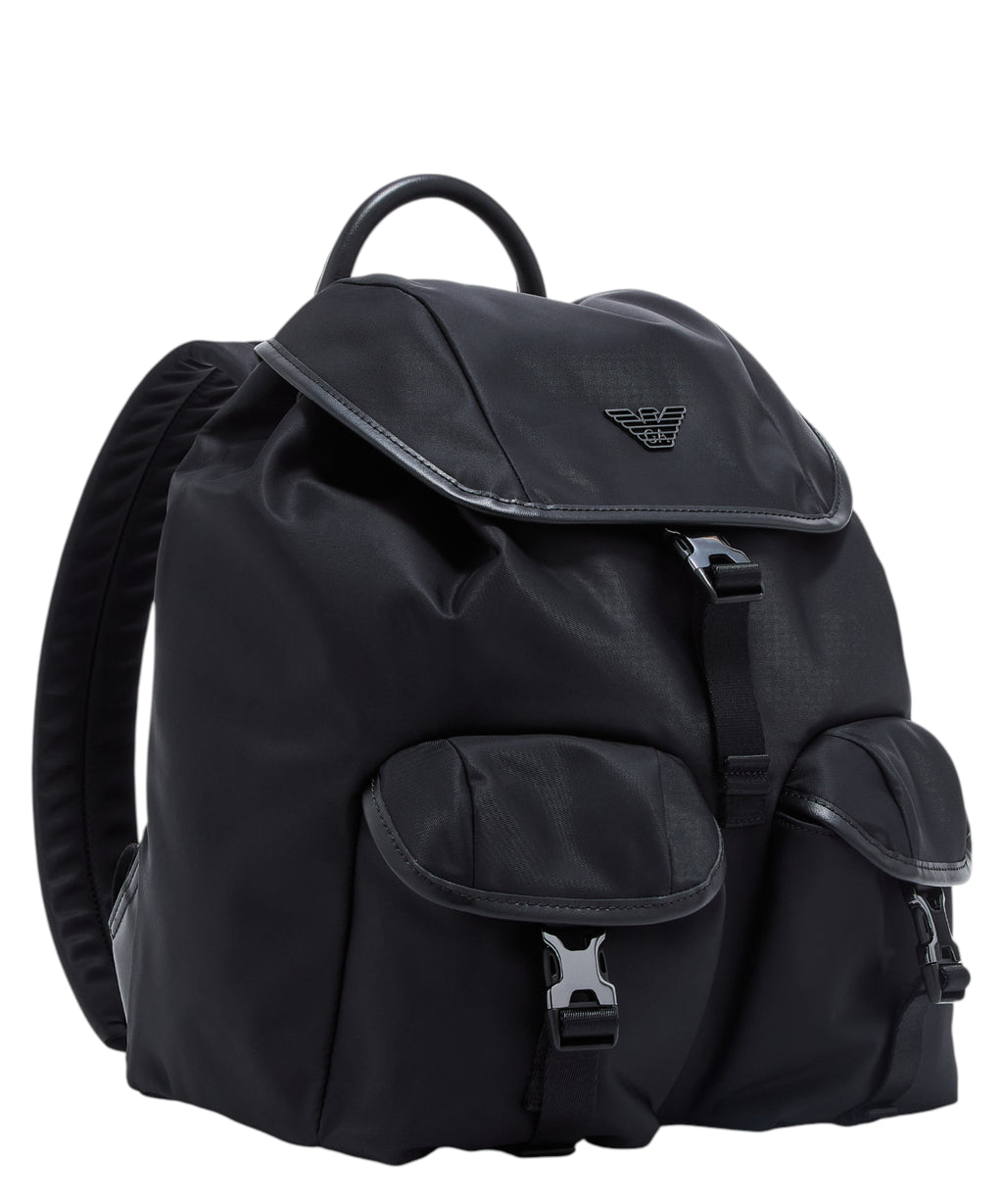 Sac à dos Emporio Armani en nylon et cuir régénéré