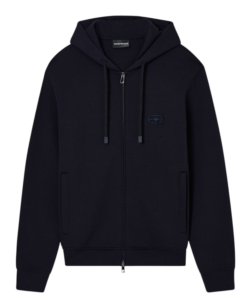 Felpa Emporio Armani Uomo Cappuccio e Zip Comoda
