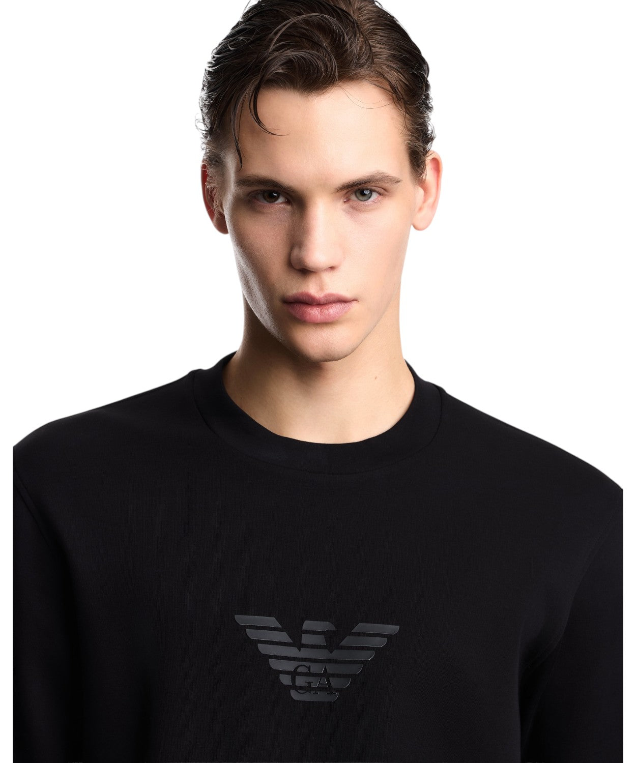 Felpa Emporio Armani Uomo Essentials in Jersey Stretch