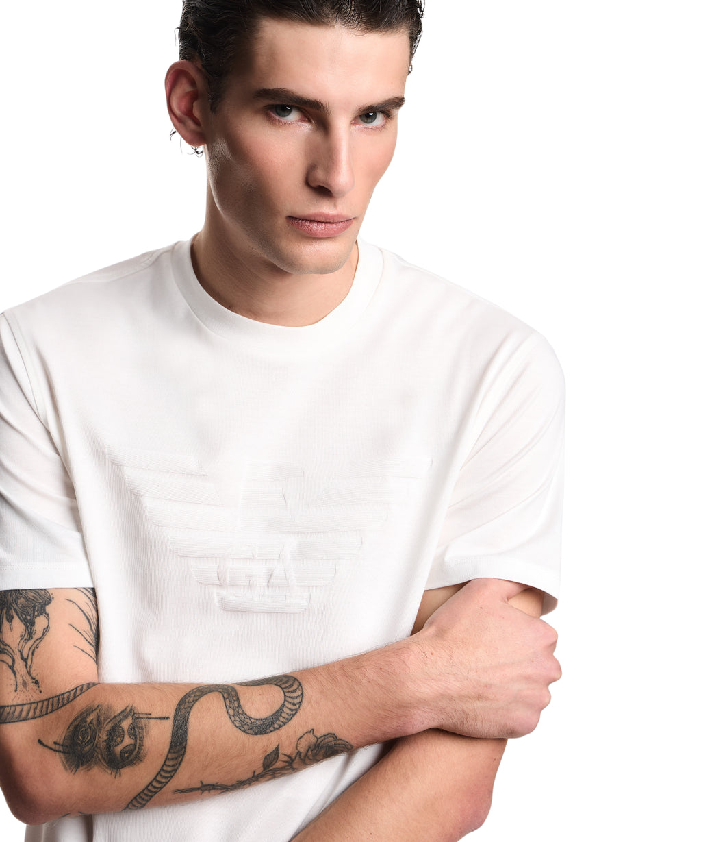 T-shirt homme Emporio Armani avec logo intarsia