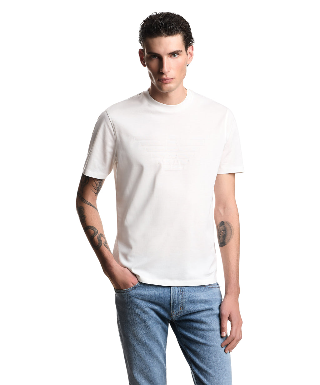 T-shirt homme Emporio Armani avec logo intarsia