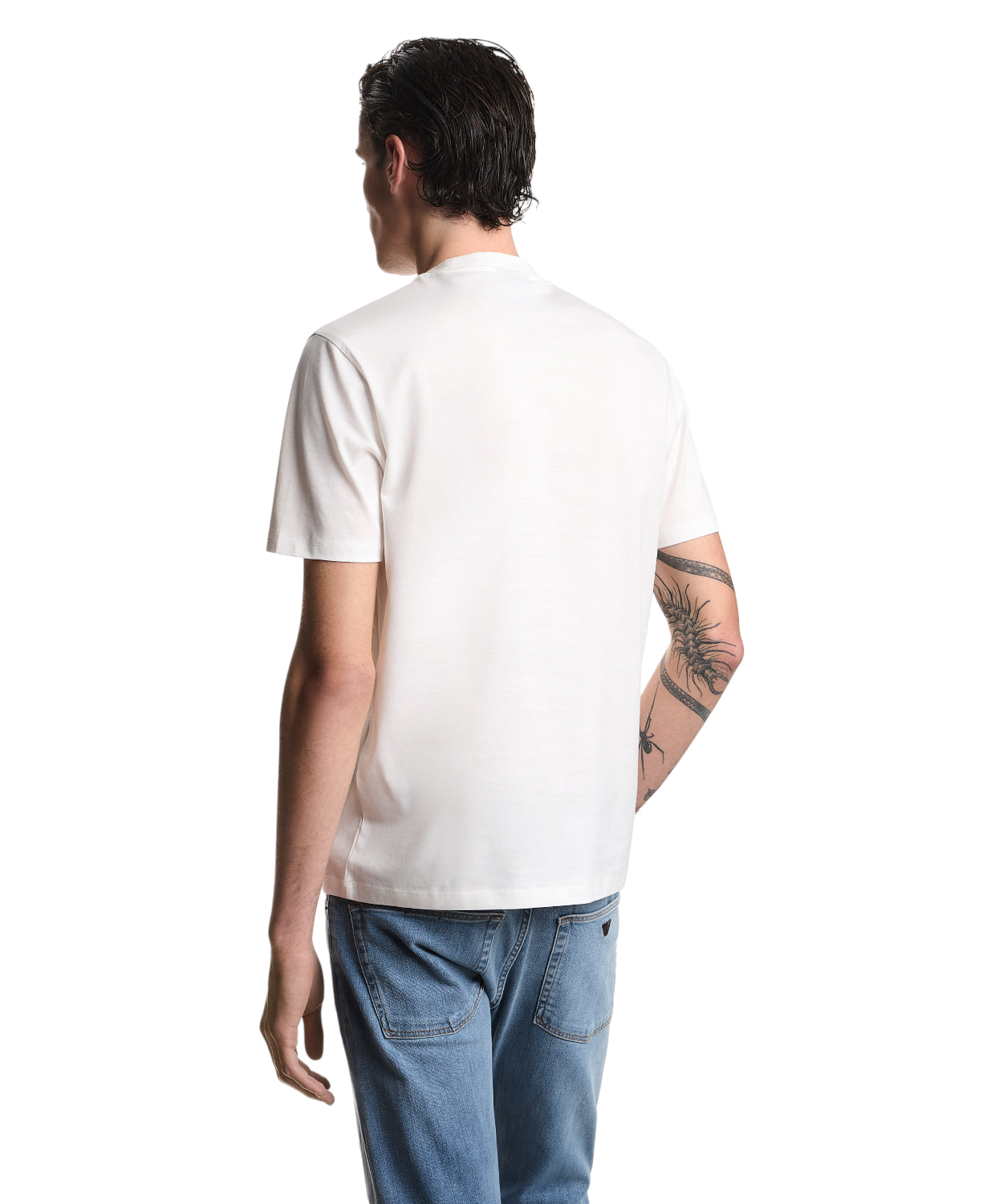 T-Shirt Uomo Emporio Armani con Logo Intarsiato