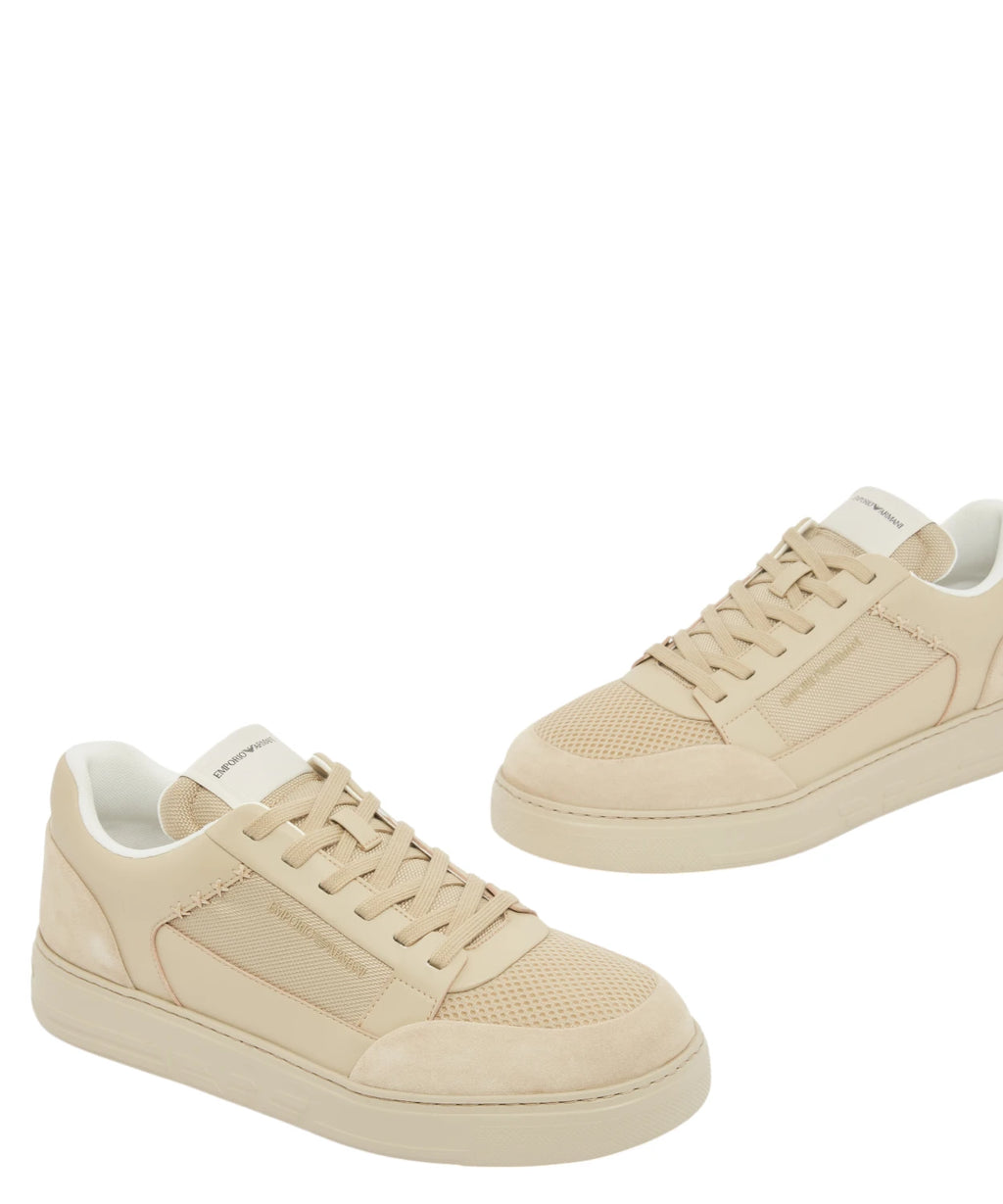 Baskets Emporio Armani en Cordura® daim et mesh avec confort