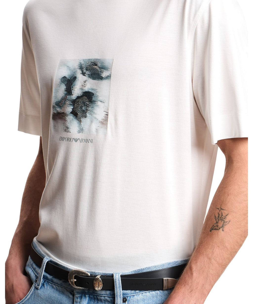 T-shirt homme en jersey Lyocell Emporio Armani
