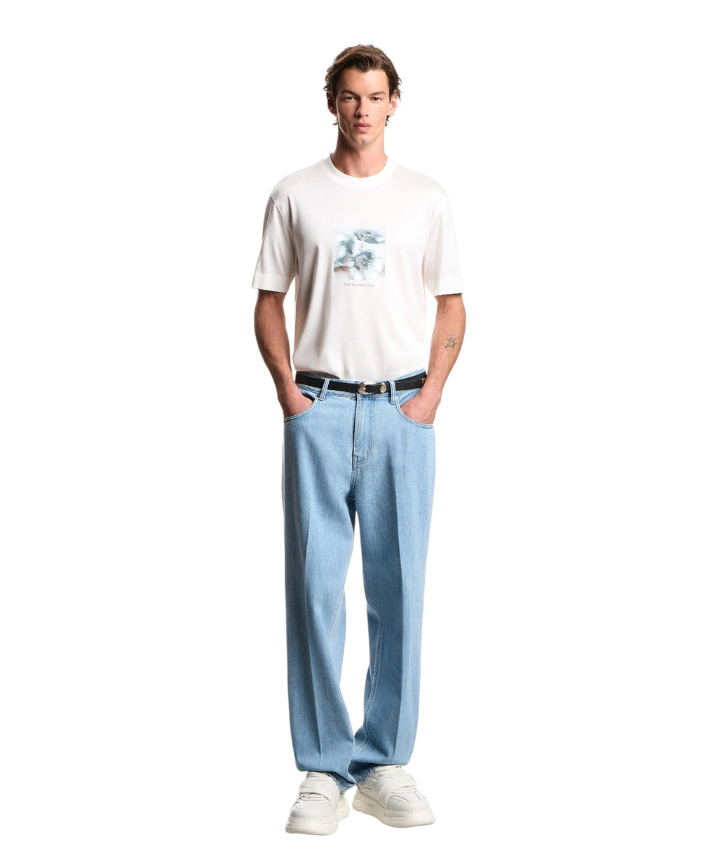 T-shirt homme en jersey Lyocell Emporio Armani