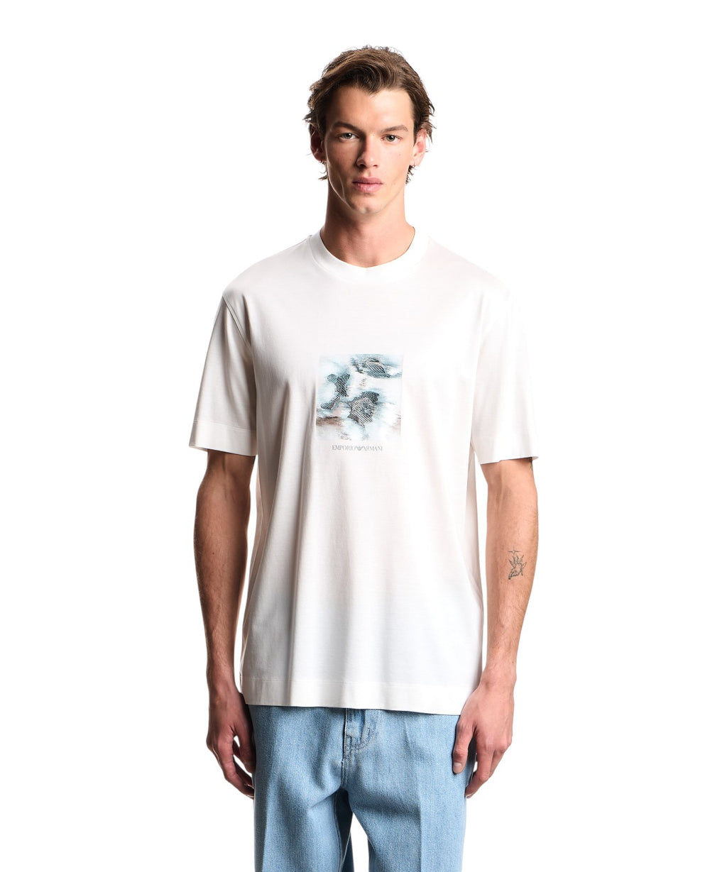 T-shirt homme en jersey Lyocell Emporio Armani