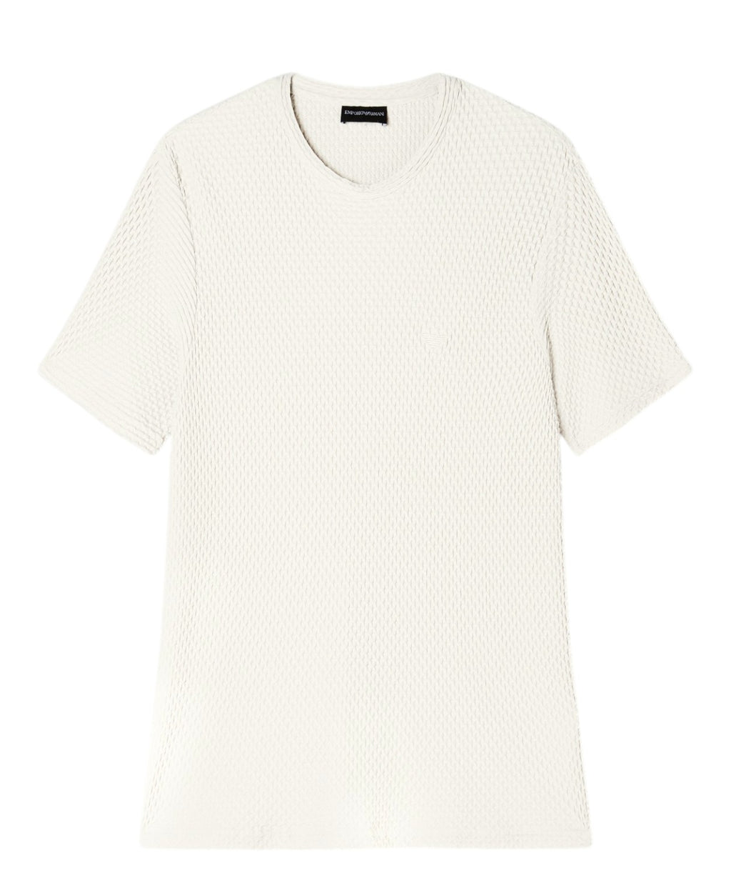T-shirt en jersey bielastique gaufré à manches courtes