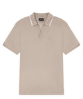 Polo homme en piqué de coton avec col en V