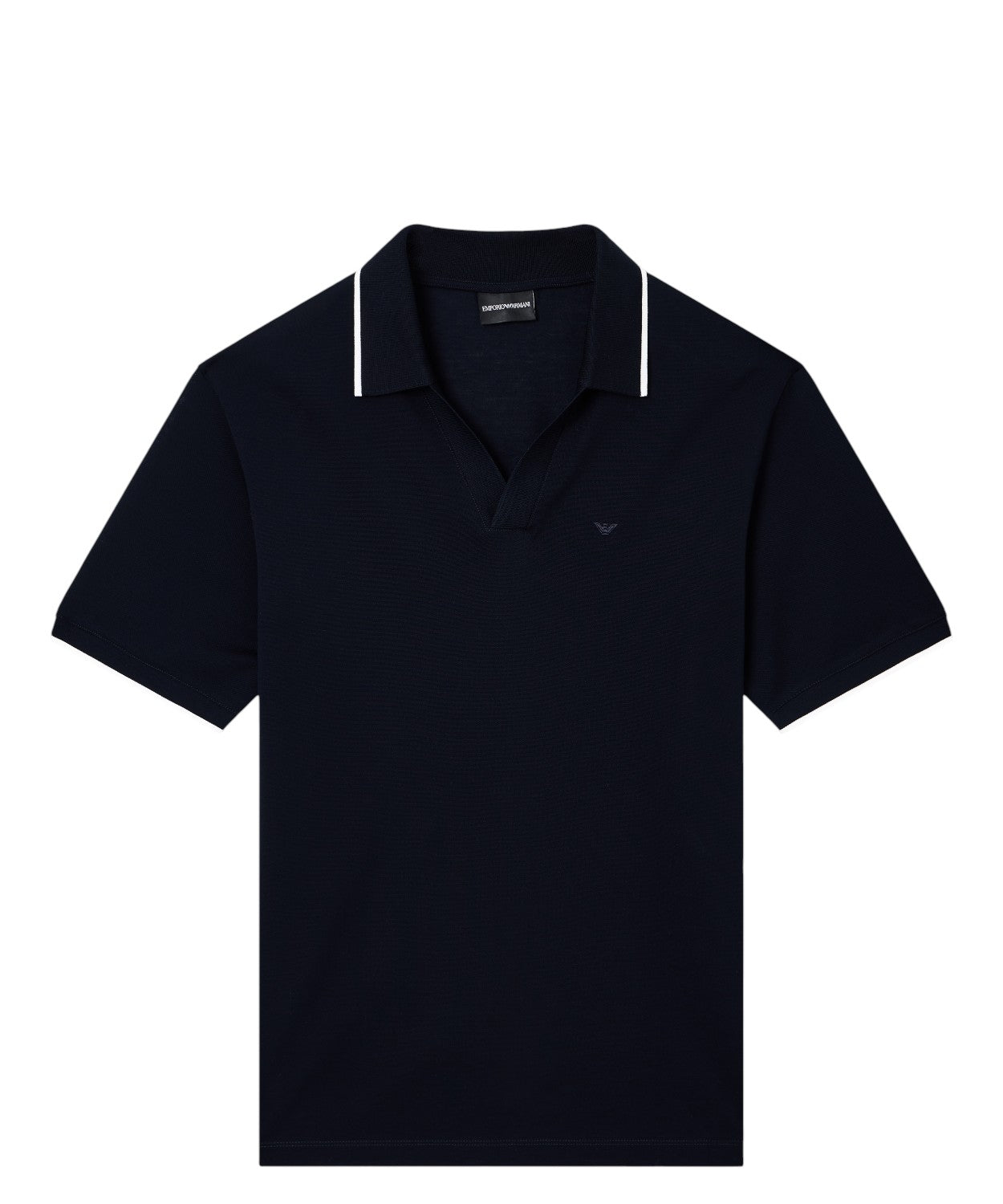 Polo Uomo Piquet di Cotone con Scollo a V Emporio Armani