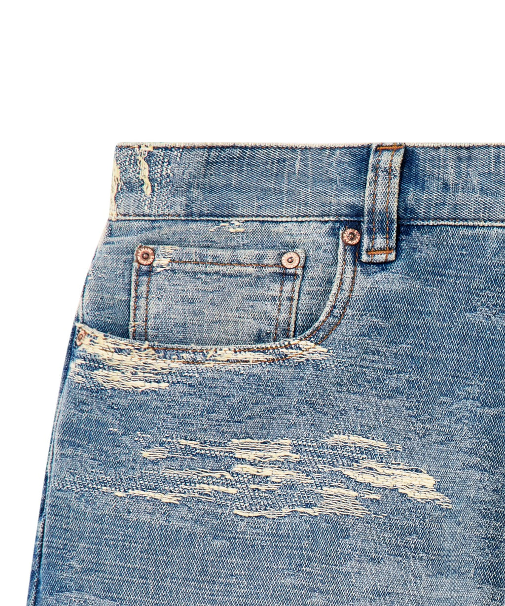 Jeans Uomo Stone Washed a Gamba Dritta Over Fit