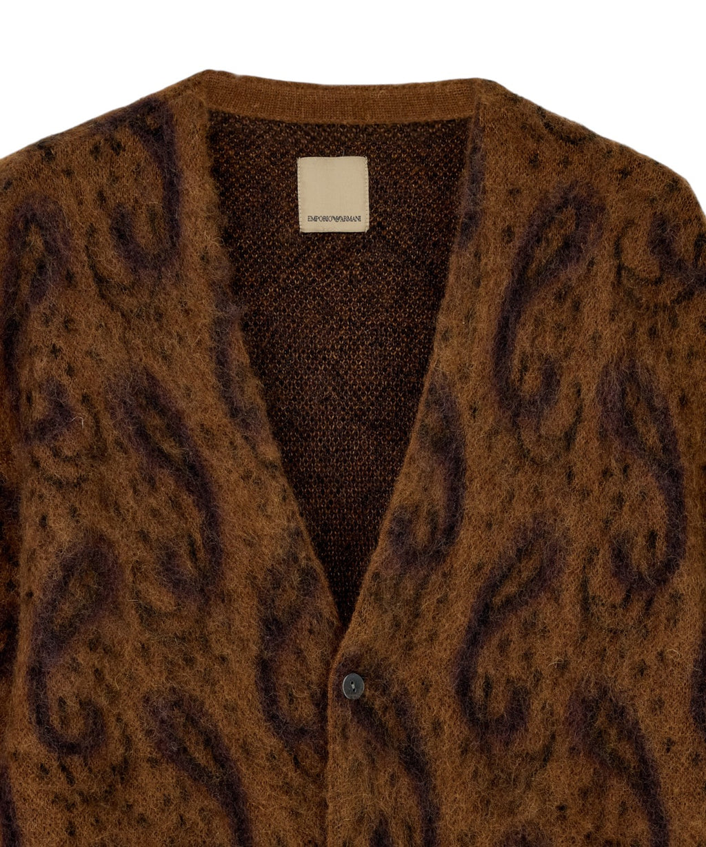 Cardigan Paisley Uomo in Lana Mohair Emporio Armani