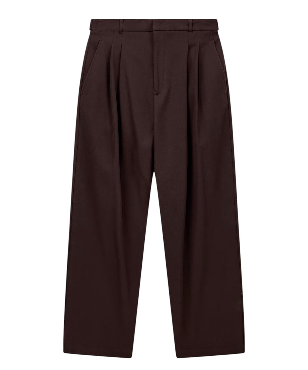 Pantaloni Uomo Cotone Gamba Dritta con Piega