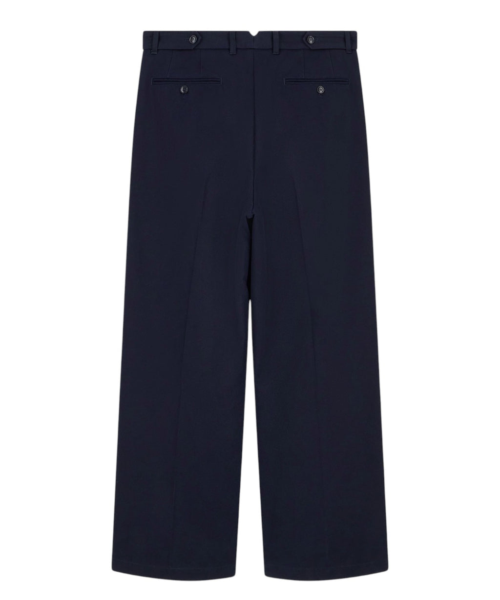 Pantaloni Uomo Cotone Gamba Dritta con Piega