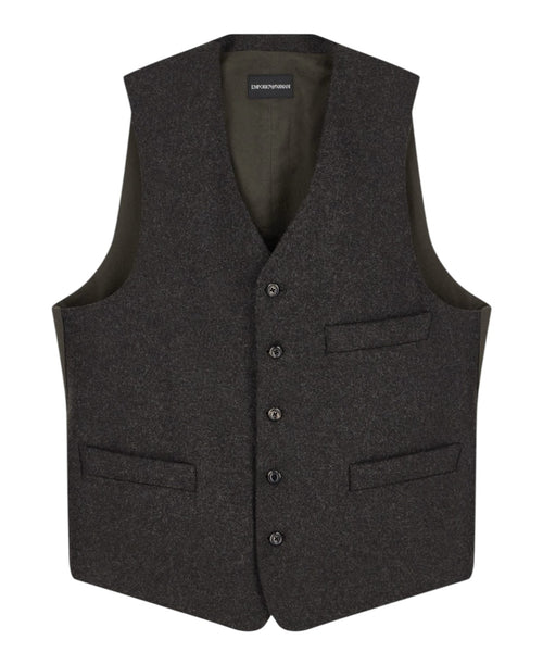 Gilet Uomo in Flanella Compatta di Lana Elegante