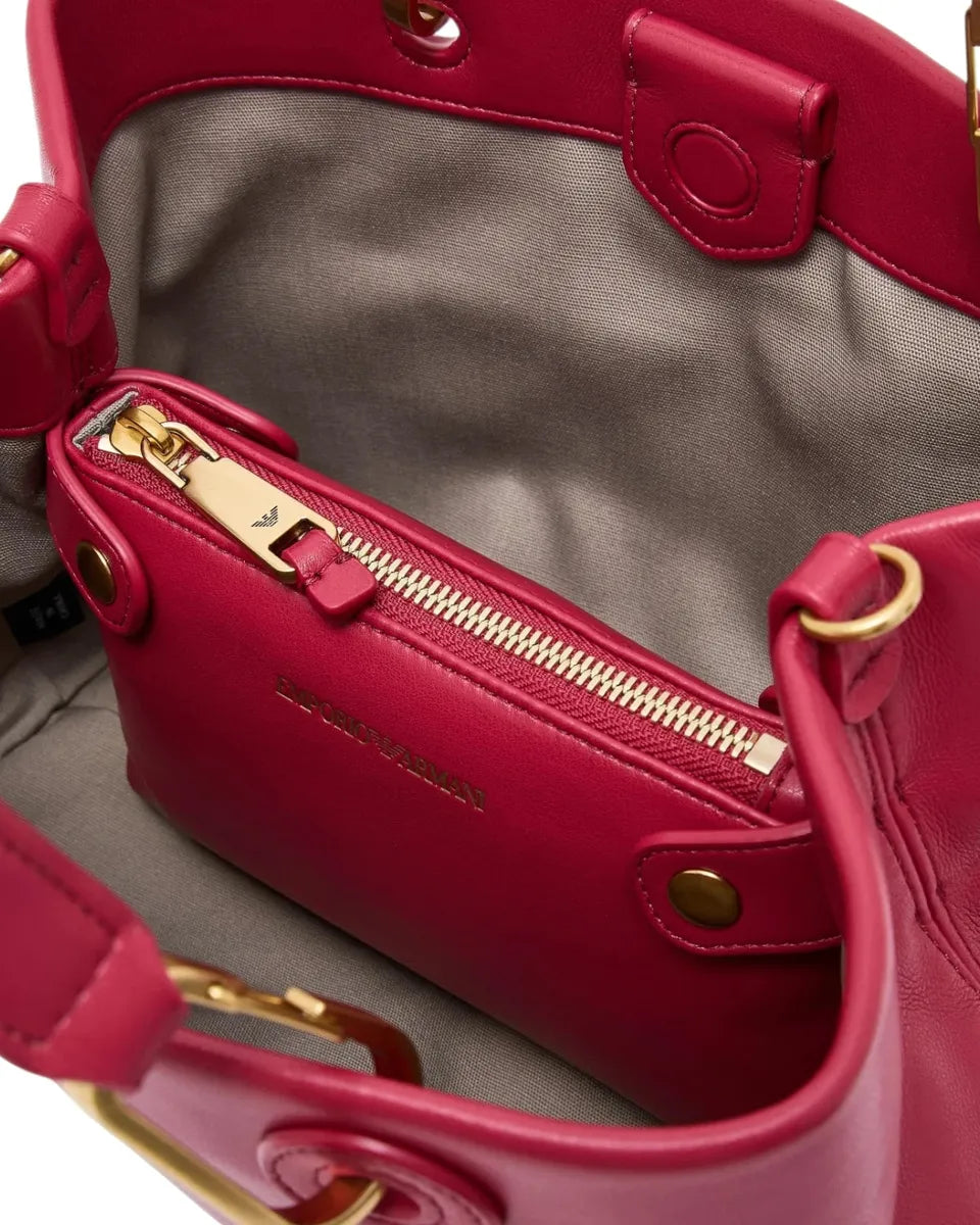 Shopper Piccola in Nappa con Tracolla e Pochette Coordinata-Emporio Armani-Borse a mano-Vittorio Citro Boutique