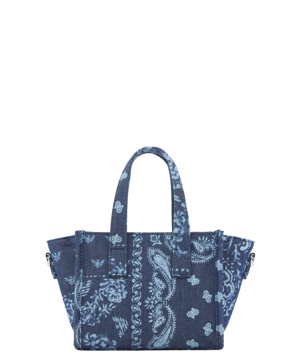 Mini sac en toile avec imprimé bandana Emporio Armani
