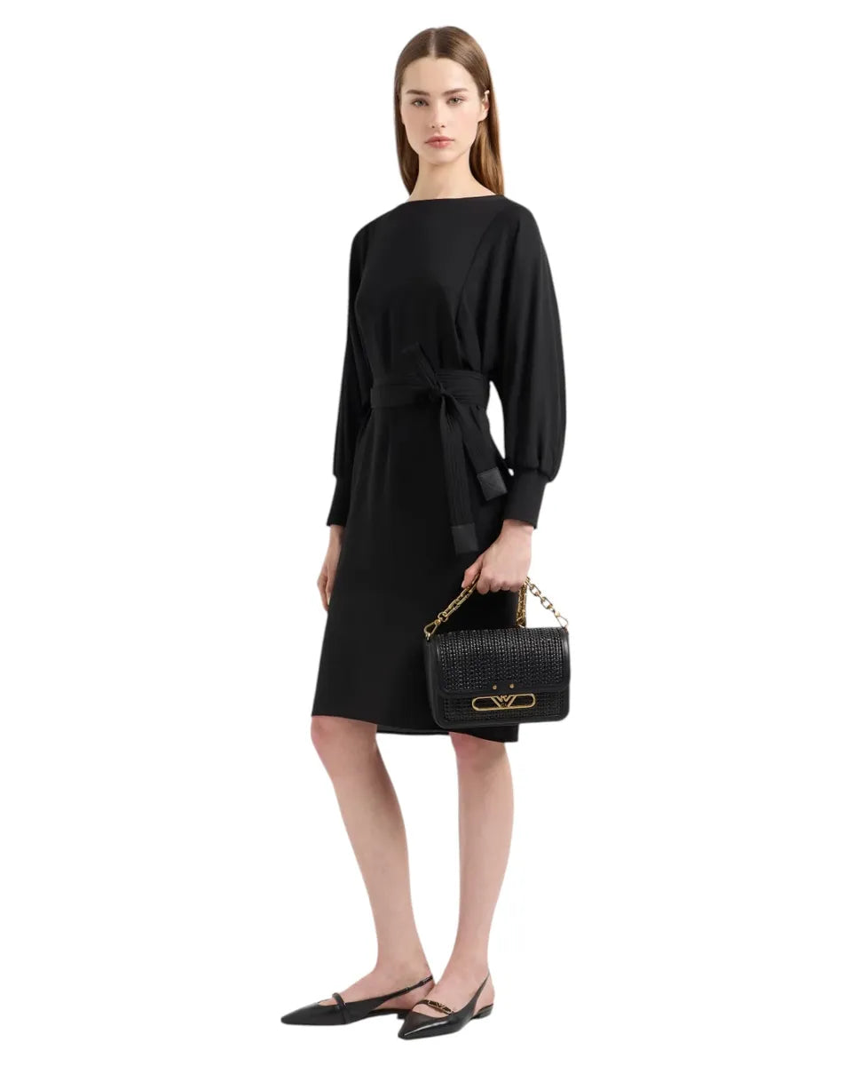 Abito in Crepe Fluido con Cintura-Emporio Armani-Abiti-Vittorio Citro Boutique
