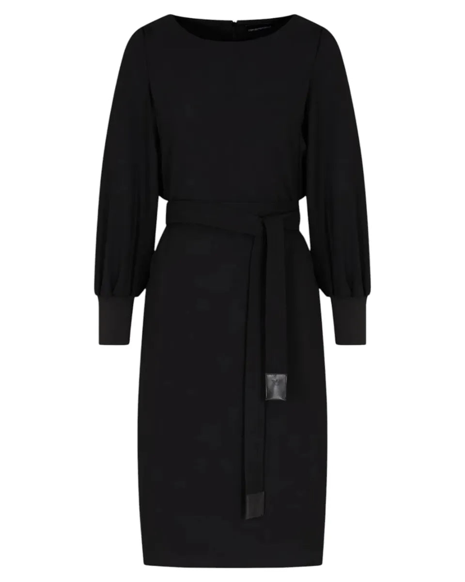 Abito in Crepe Fluido con Cintura-Emporio Armani-Abiti-Vittorio Citro Boutique