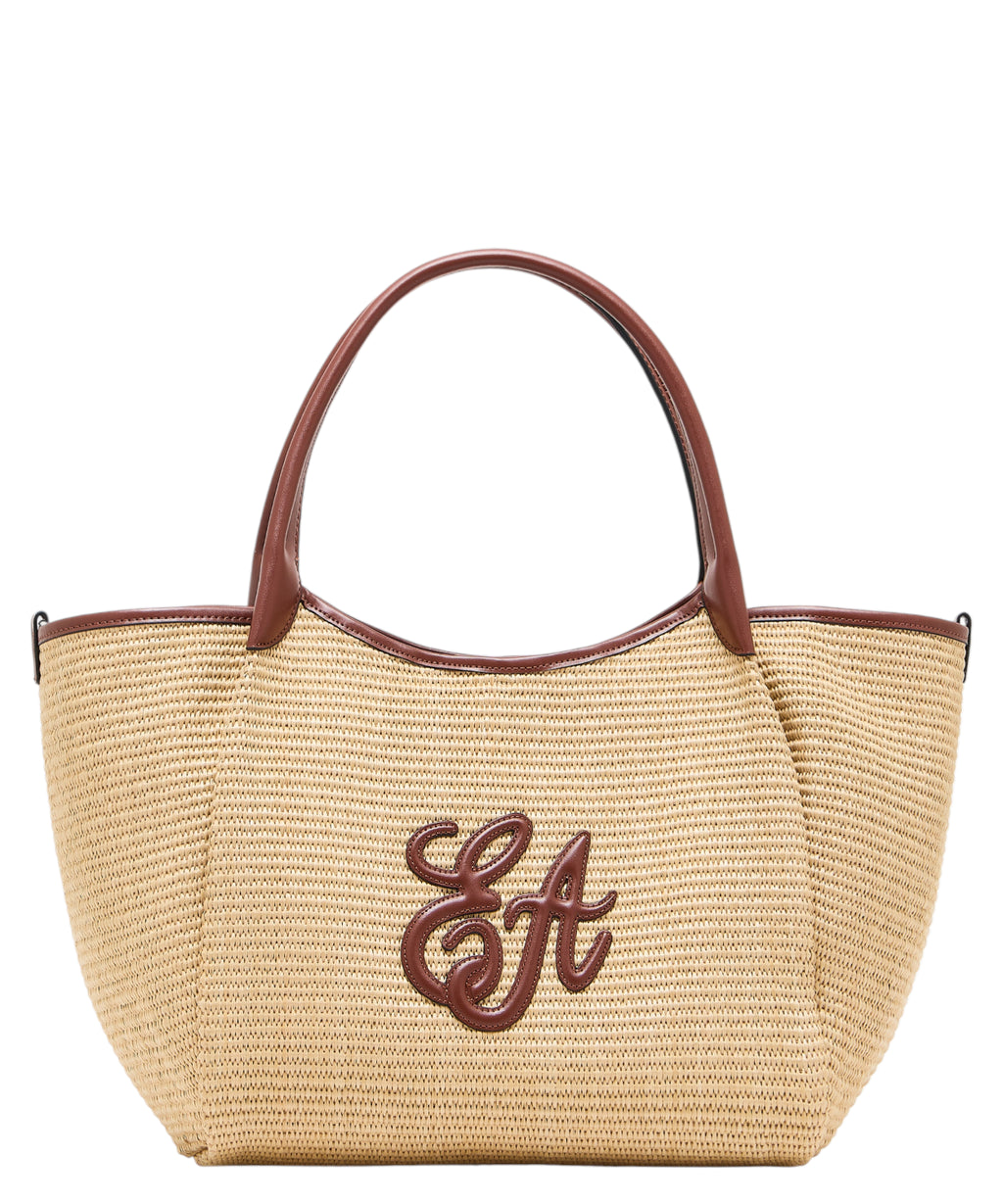 Sac à main Emporio Armani Shopper moyen en paille