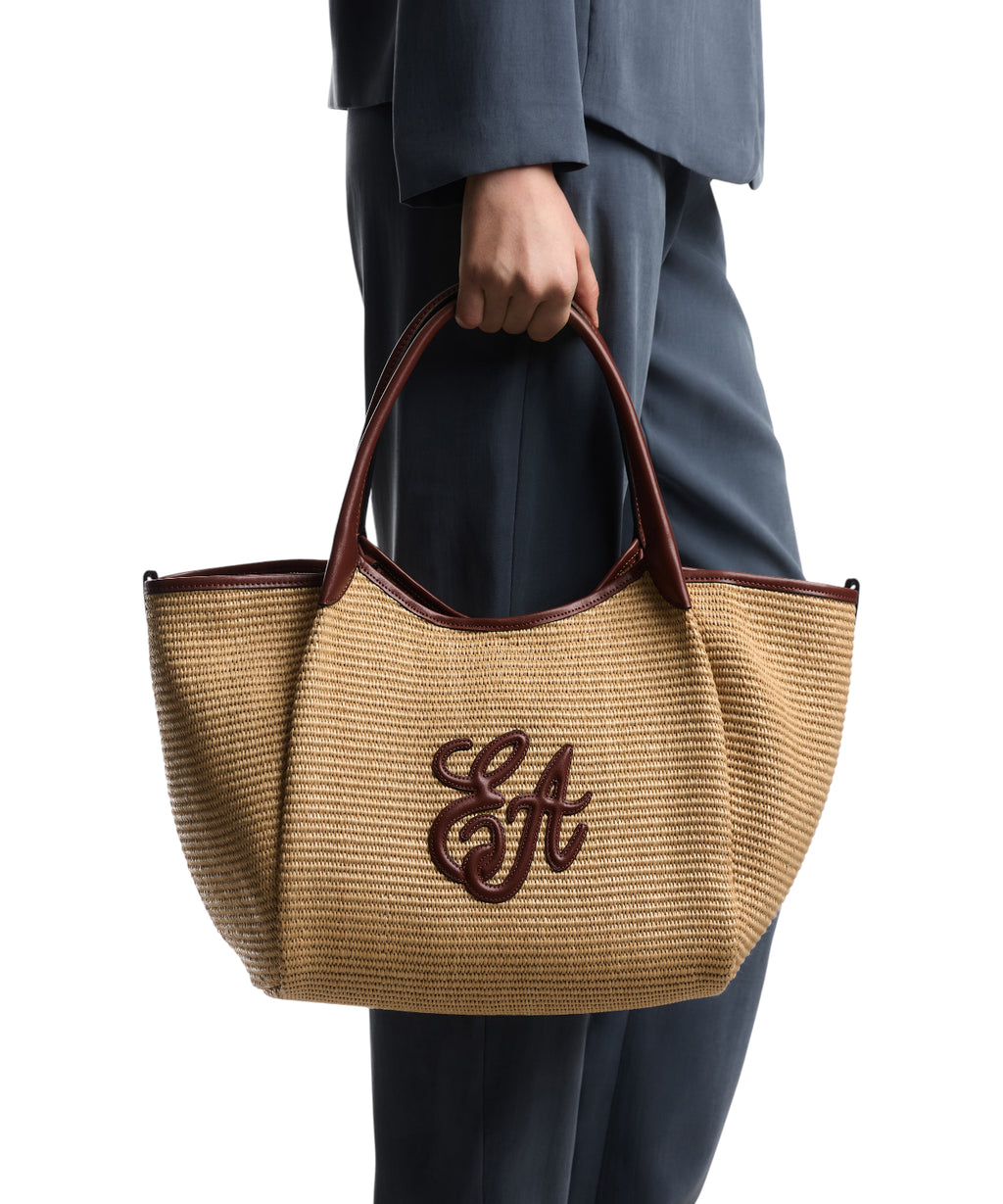 Sac à main Emporio Armani Shopper moyen en paille