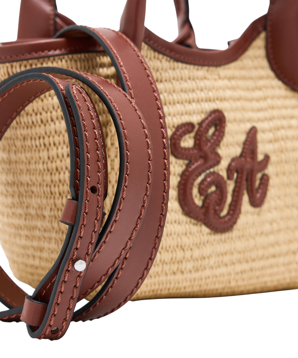 Sac Mini Emporio Armani en paille tressée