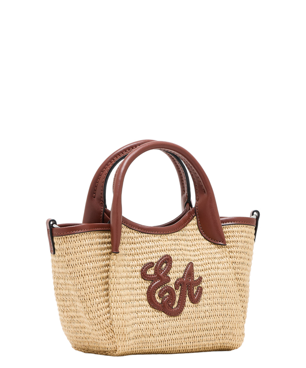 Sac Mini Emporio Armani en paille tressée