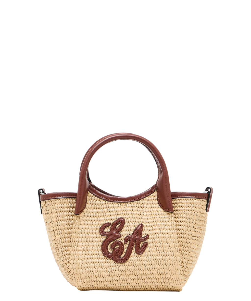 Sac Mini Emporio Armani en paille tressée