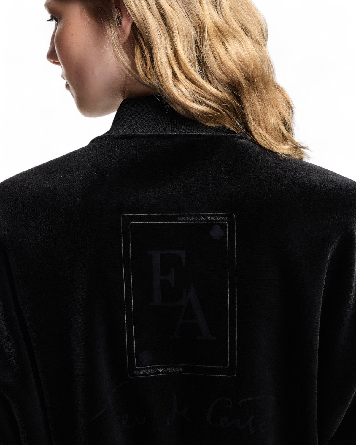 Bomber in jersey ciniglia con ricamo Jeu de Cartes-Emporio Armani-Giacche-Vittorio Citro Boutique