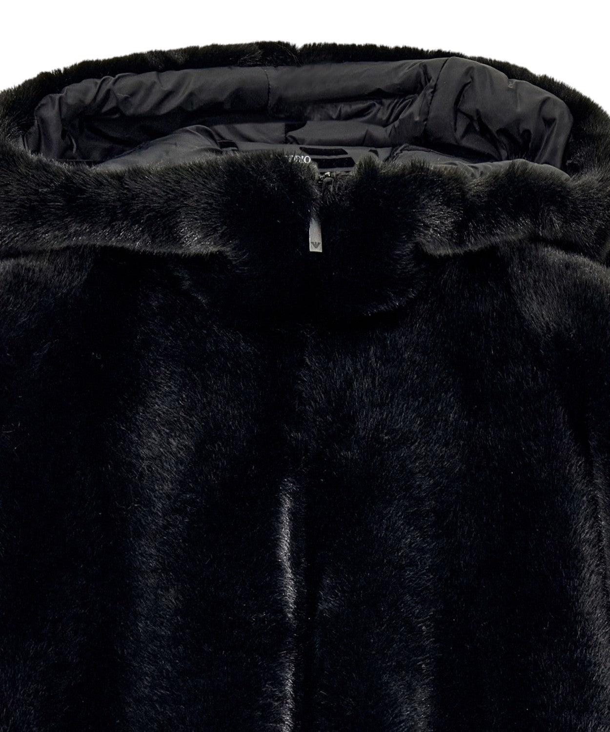 Cappotto Caban Donna in Eco Pelliccia con Cappuccio