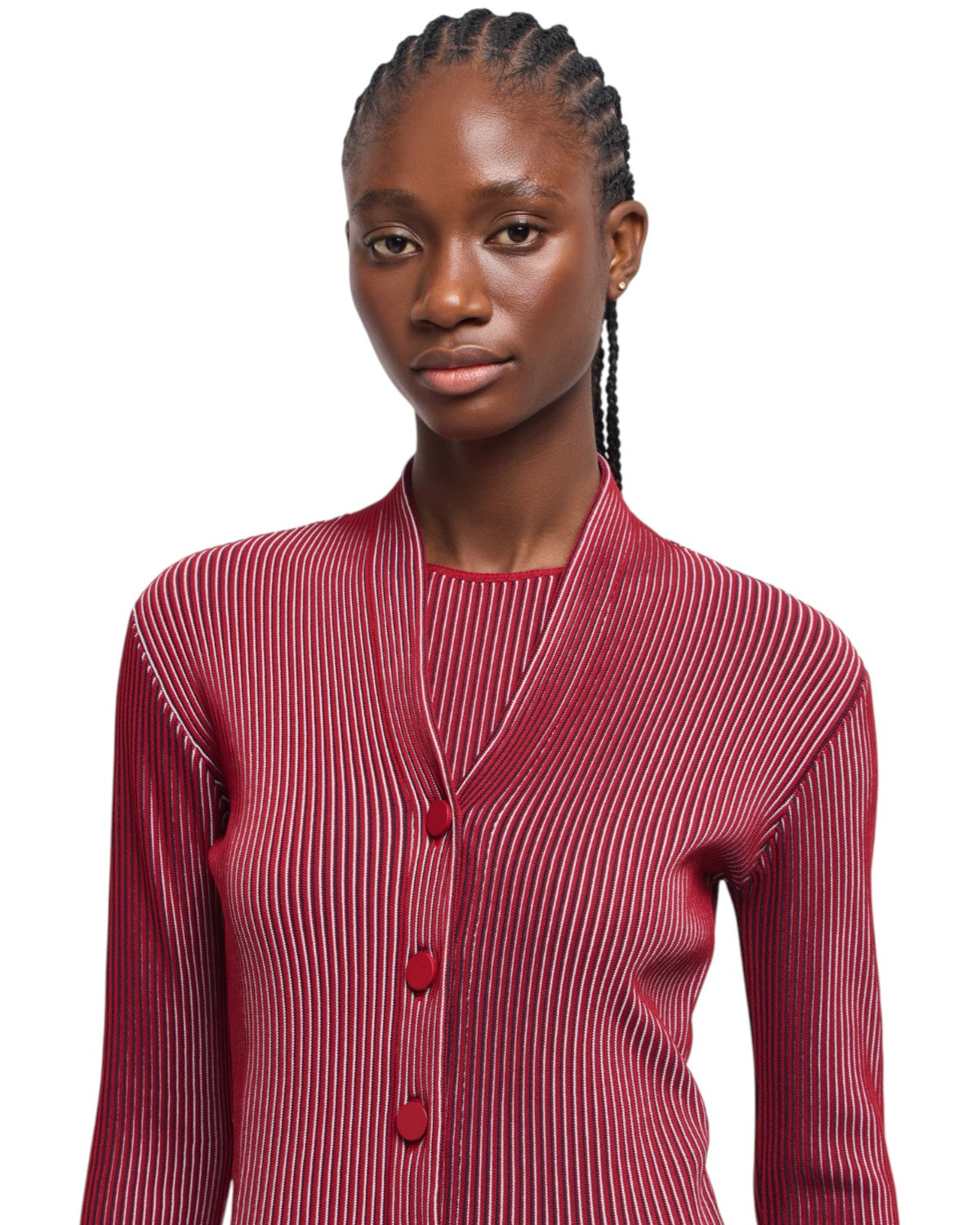 Cardigan Effetto Vanisé con Scollo a V-Emporio Armani-Maglieria-Vittorio Citro Boutique