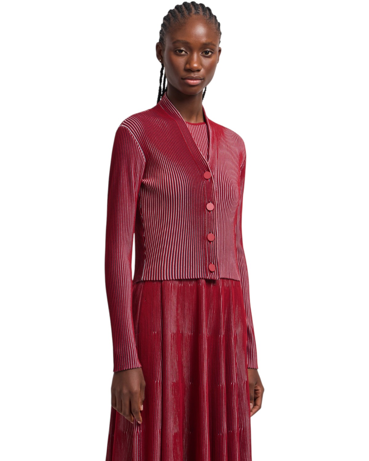 Cardigan Effetto Vanisé con Scollo a V-Emporio Armani-Maglieria-Vittorio Citro Boutique